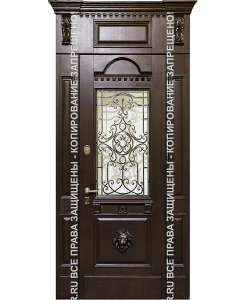 Дверь металлическая входная трехконтурная МДФ с ковкой/стеклом 3106 Дверь металлическая входная трехконтурная МДФ с ковкой/стеклом 3106